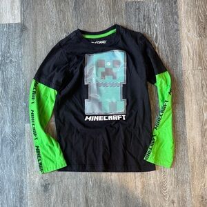 Kids Black and Green Long Sleeve Shirt